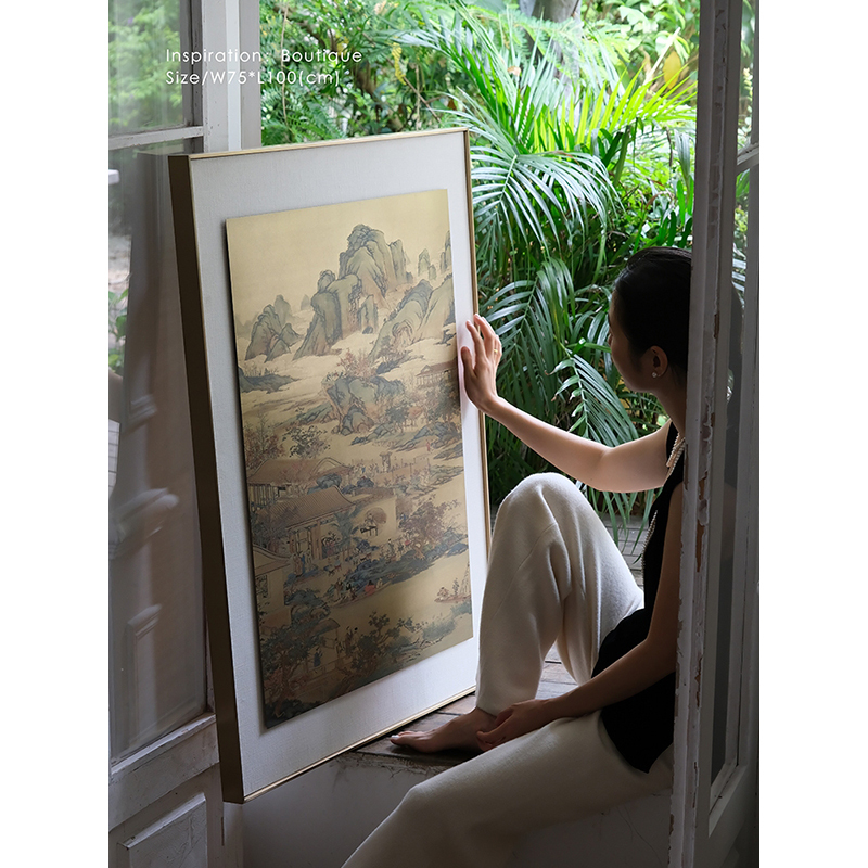 Ruonai's Private Collection! Brass Carving Painting, 《Twelve Scenes·Autumn》, Three-Dimensional Relief Landscape Style Chinese-Style Entrance Painting Ruonai's Private Collection! Brass Carving Painting, 《Twelve Scenes·Autumn》, Three-Dimensional Relief Landscape Style Chinese-Style Entrance Painting