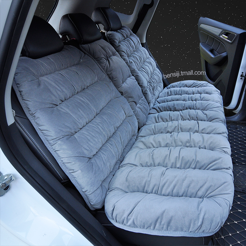 Crystal velvet car cushion rear seat cushion backback four piece set combined general anti-slip thickness design soft warmth