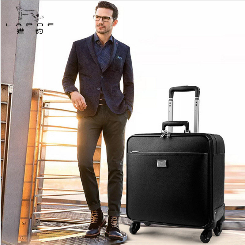 Business real pig - leather box 16 inch wheelbox 20 inch boarding suitcase for men and women's suitcase