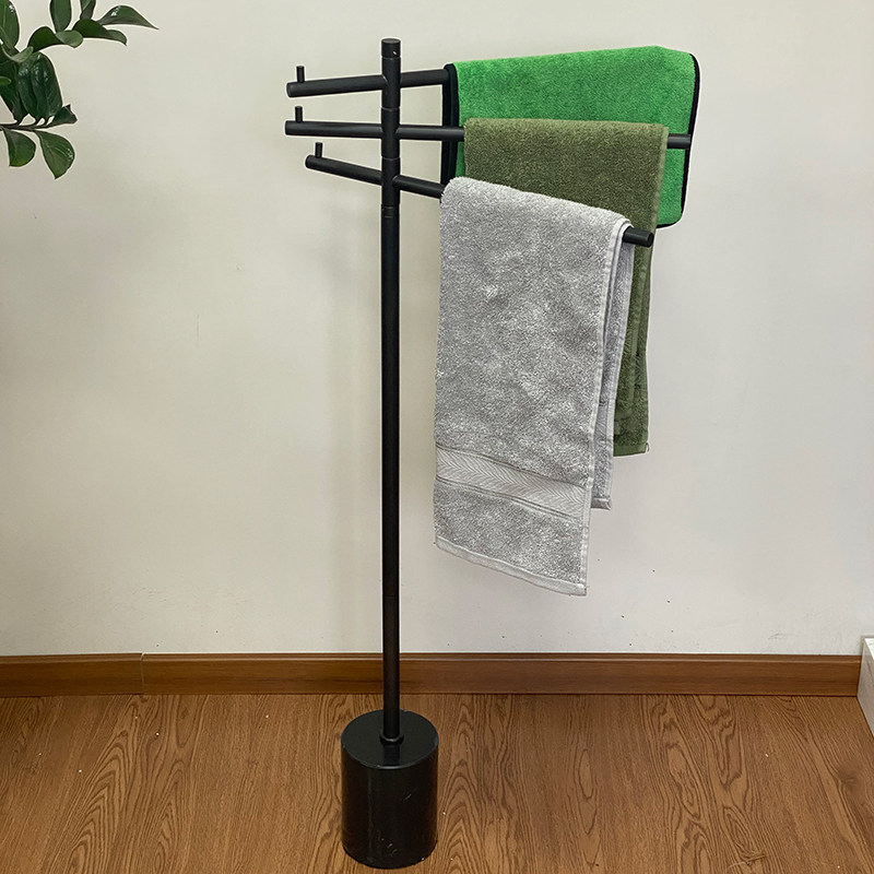 Modern Bathroom Mobile Landing Style Marble Towel Rack Makeup Room Creativity Brief Swivelable Light Lavish Bath Towels