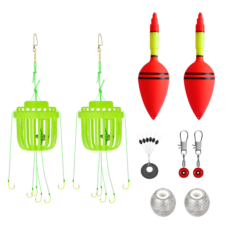 Silver Carp Fishing Group Hook Water Blame Sea Rod Suspension Cage Water Thunder Bait Cage Iseny Fish Hook Suit Blast Hook Flowers Silver Silver Carp Hook