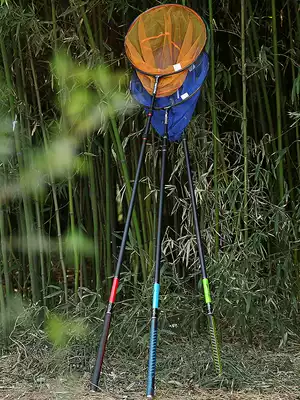 Hyun shark new strength fishing net set combination full set of carbon black pit big object telescopic fishing net rod positioning net pocket