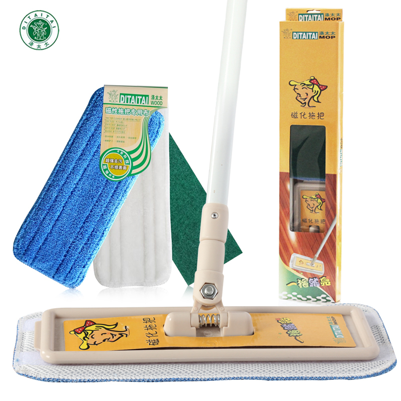 Dy Taitai Magnetized Electrostatic Flat Mop for Wooden Floors with Essential Oil Cleaning and Care, Includes 3 Mop Pads
