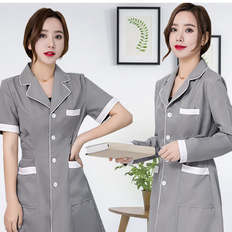High-end beauty salon doctor's clothing short-sleeved beauty clothing female summer dress beautician tattoo embroiderer pharmacy work clothes long-sleeved