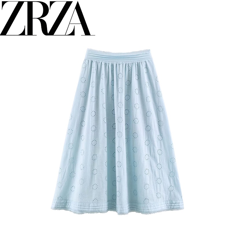 Za European and American Foreign Trade Women's Clothing Zr Summer New Fashion Versatile Slimming Simple Long Embroidered Half Skirt Za European and American Foreign Trade Women's Clothing Zr Summer New Fashion Versatile Slimming Simple Long Embroidered Half Skirt