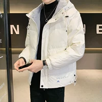 Короткий глянцевый пуховик для отдыха, трендовая толстовка с капюшоном, коллекция 2021, оверсайз, увеличенная толщина, в корейском стиле