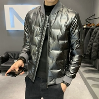 Трендовый зимний глянцевый пуховик, бейсбольная короткая форма, мужская куртка, 2020, увеличенная толщина