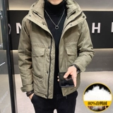 Зимний пуховик, короткая толстовка с капюшоном, трендовая удерживающая тепло куртка, коллекция 2021, увеличенная толщина