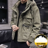 Мужской зимний трендовый короткий пуховик, вельветовая куртка, коллекция 2021, увеличенная толщина