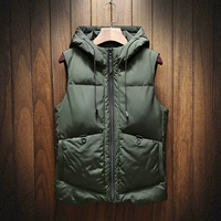 Мужской демисезонный трендовый жилет с пухом, демисезонная утепленная куртка без рукавов, в корейском стиле