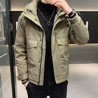 Пуховик, демисезонная мужская короткая удерживающая тепло куртка с капюшоном, коллекция 2021, оверсайз