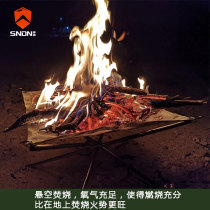 Large outdoor stainless steel fire burning frame firewood stove Lightweight folding portable field heating bonfire barbecue fire burning table