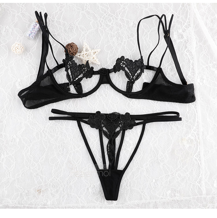 Envy sexy ren ba điểm gợi cảm phù hợp với vòng thép tập hợp dây đeo áo ngực người lớn nóng đồ lót nữ mùa hè quần lọt khe 