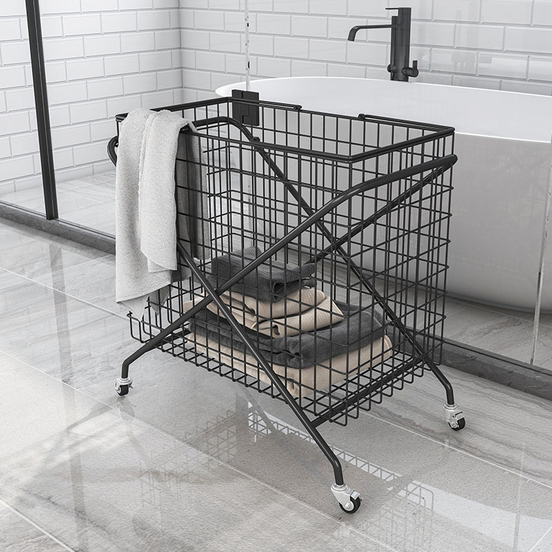 Nordic Wrought Iron Toy and Clothes Storage Basket, Bathroom Dirty Clothes Hamper, Large Household Storage Basket, Extra Large