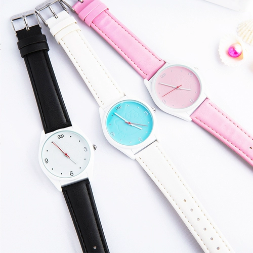 Hello Kitty, модные детские милые водонепроницаемые кварцевые часы, простой и элегантный дизайн, японские и корейские