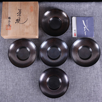 Japanese cup holder Japanese hand hammer hammer pattern Copper cup holder Wuke Ruizheng made with original box certificate