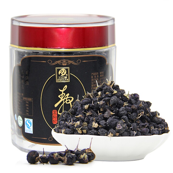 Sanjiang Snow Black wolfberry Qinghai resting first stubble Super washing structure Ji dry tea male kidney red black 80g black 80g