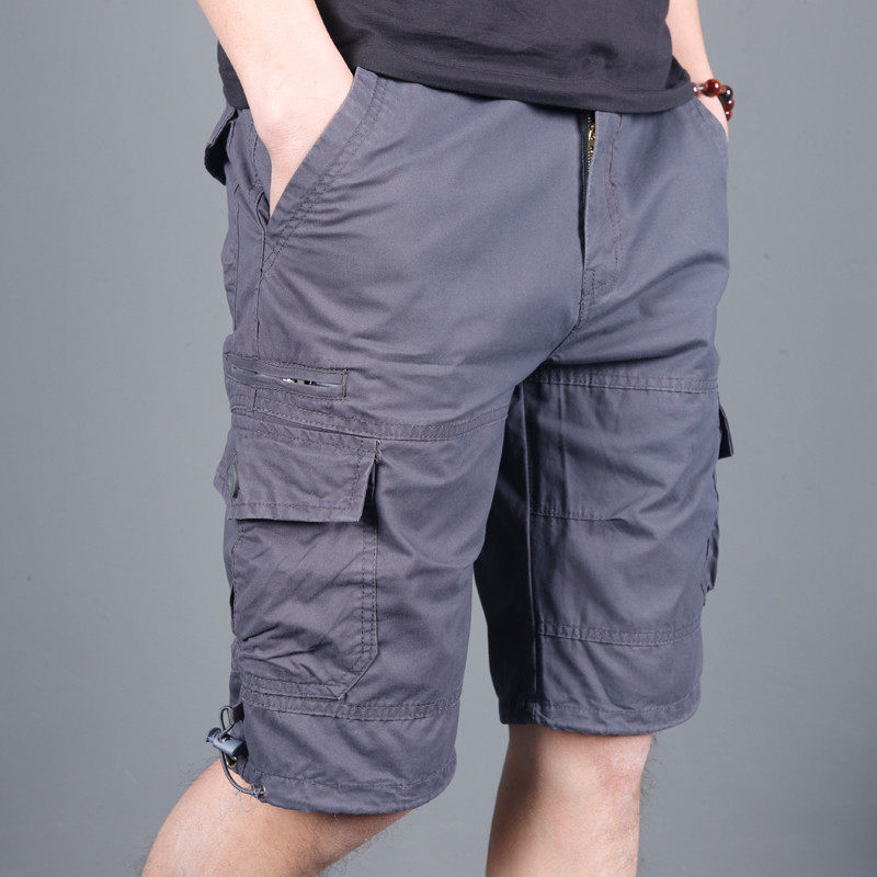 Summer outdoor pure cotton multi-pocket tooling camouflan shorts male thin section 50% pants 50% Pants Casual Shorts Beach Pants Men