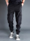 Summer elastic large size leggings trousers loose casual multi-pocket overalls ice silk pants men's summer thin style