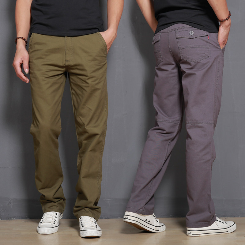 Outdoor Casual Pants Men's Pants Men's Loose Straight Drum Work Pants Work Pants Men Pants Men Long Pants Pure Cotton Spring Summer Youth Pants