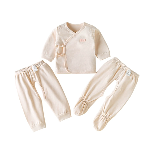 童泰 Осенний комбинезон для новорожденных для младенца, лонгслив подходит для мужчин и женщин для девочек, нижнее белье, комплект, 0-3 мес., 3 предмета