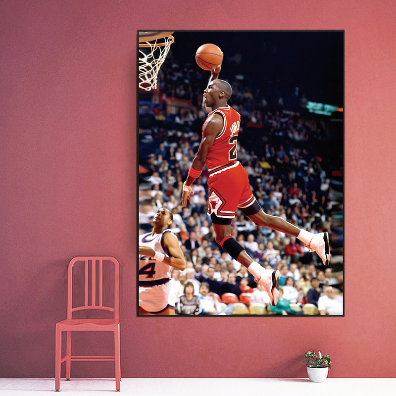 Michael Jordan Basketball Decorative Painting Poster Basketball Superstar Michael Jordan Mural Living Room Bedroom Office Hanging Painting