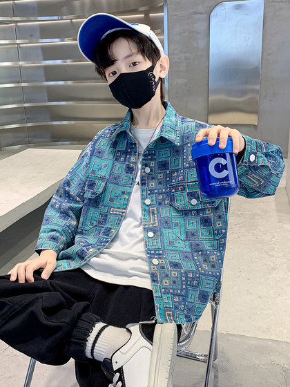 儿童装男童春装外套2025新款春秋款中大童牛仔春季男孩酷帅衣服潮