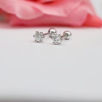 Screw to sleep free South Africa drill ear bone nail color gold 18k platinum rose gold 1 point 3 points 5 points 10 points 750