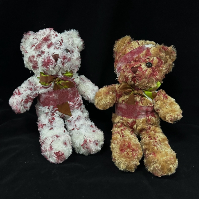 Dark Injured Bear Plush Doll Cosplay Photo Prop Halloween Lolita Bandage Cos Liu Jiayi