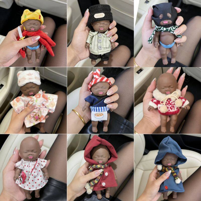 带衣服】娜塔莎黑人娃娃捏捏乐解压黑娃掌心橡胶减压神器恶搞玩具