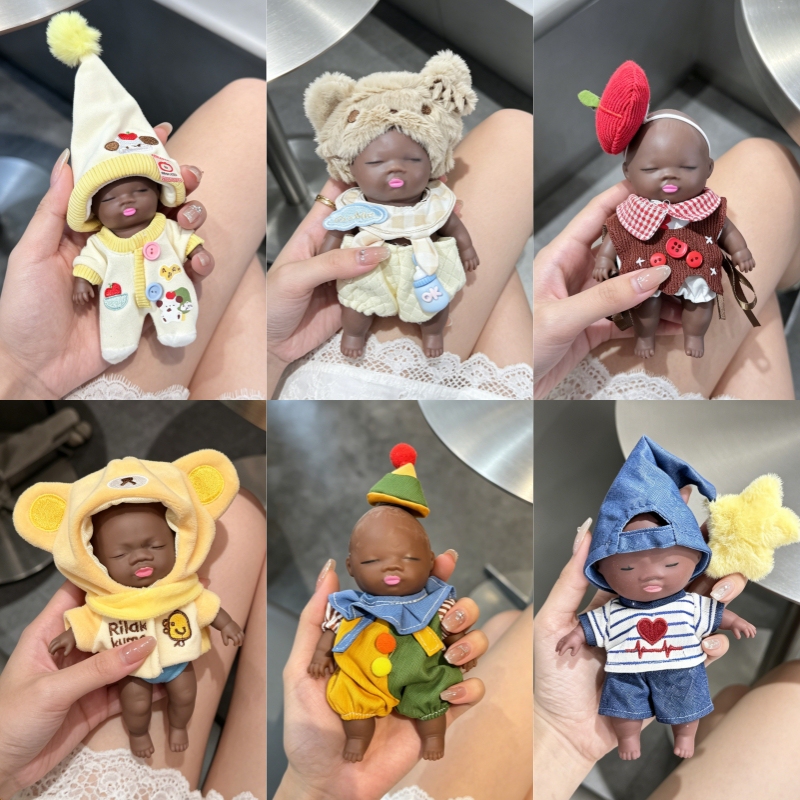 14cm Natasha Black Doll Stress Relief Toy Prank for Office Workers Anxiety Relief Gadget with Clothes Ugly Doll Set