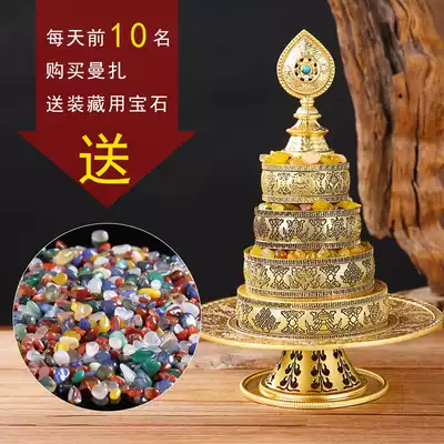 Nepal craft Lotus alloy Manza pan Buddhist supplies for repair eight auspicious mantea Luo to send seven treasures