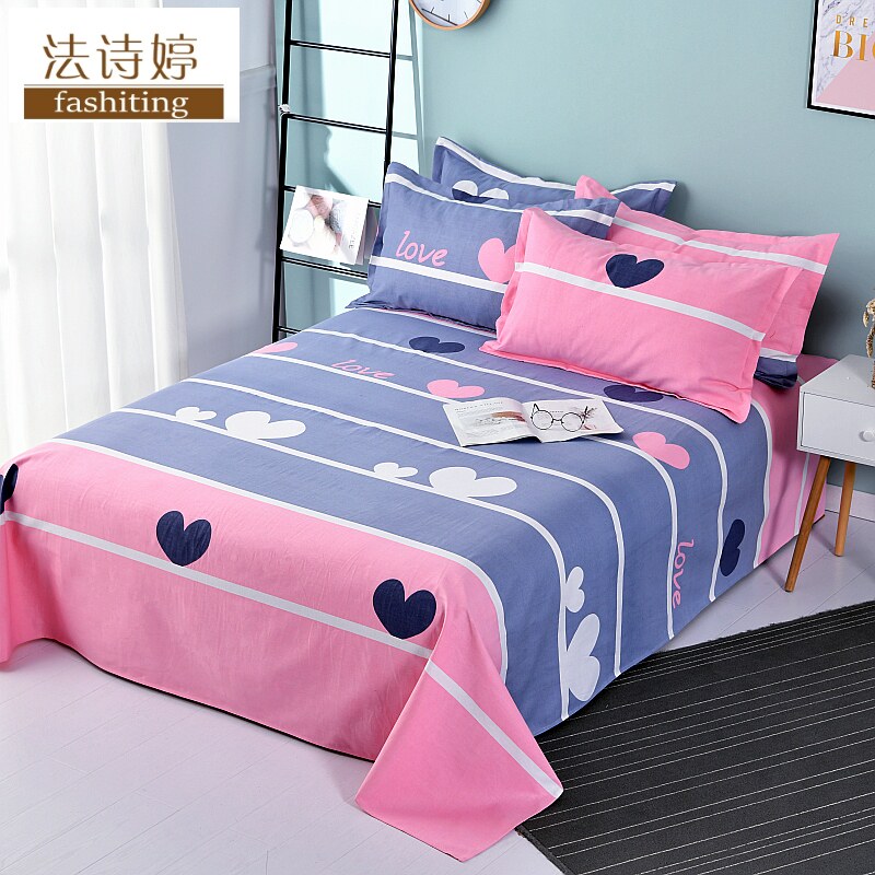 Pure cotton old rough sheet single piece of cotton thickening single student 1 2m double 1 5 1 8 m bed three piece set