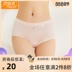 đồ lót phù hợp và mát mẻ womens bông lỏng màu đỏ quần short lưng cao mẹ bông bụng sân lớn trong quần tam giác già. 