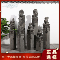 Horse pile antique stone carving blue stone town house stone lion brave unicorn four gods beast Hu people Chinese style Bolt horse column