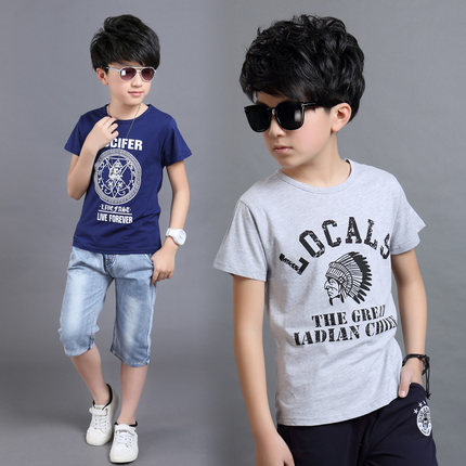 童装夏装男童短袖t恤儿童半袖上衣春装2018新款中大童纯棉男孩潮-tmall.com天猫