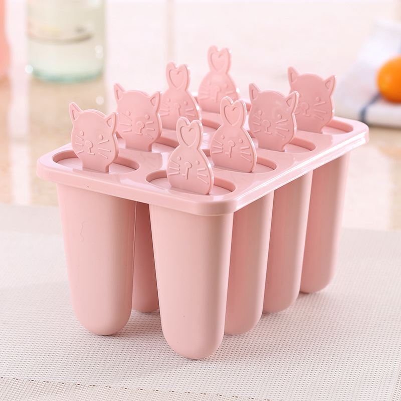 Cartoon popsicle mold Homemade ice cream sorbet mold Ice cream popsicle ice grid Ice cube ice box Household non-toxic