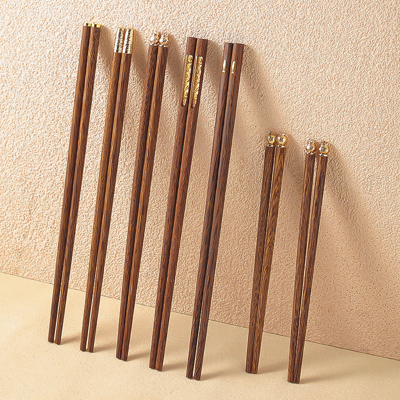 New Chinese-Style Chicken Wing Wood Chopsticks for Home Use, High-End Individual Chopsticks for Family Use, Parent-Child Chopsticks, Solid Wood Family Set