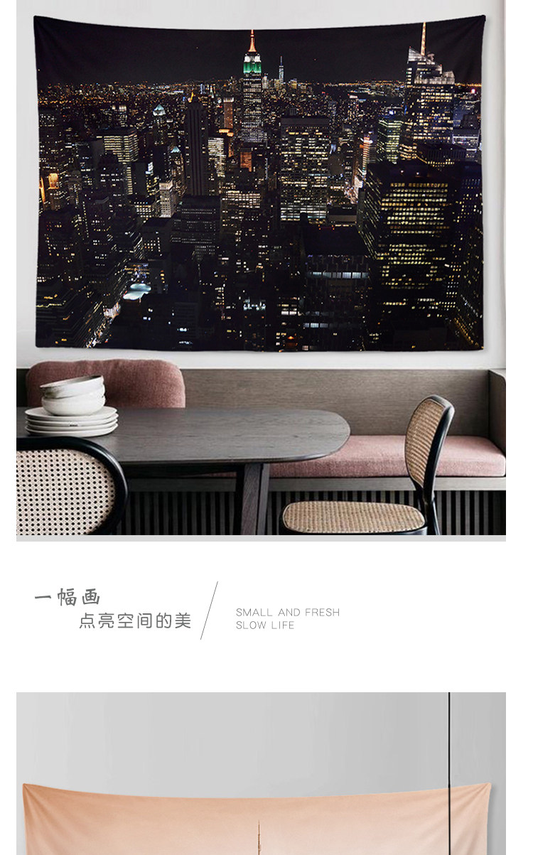 Гобелен 3D Нью-Йорке вечером на севере Европы ИНС висит ткань фоне стены стиле холст гобелен диван полотенце скатерть City Ins