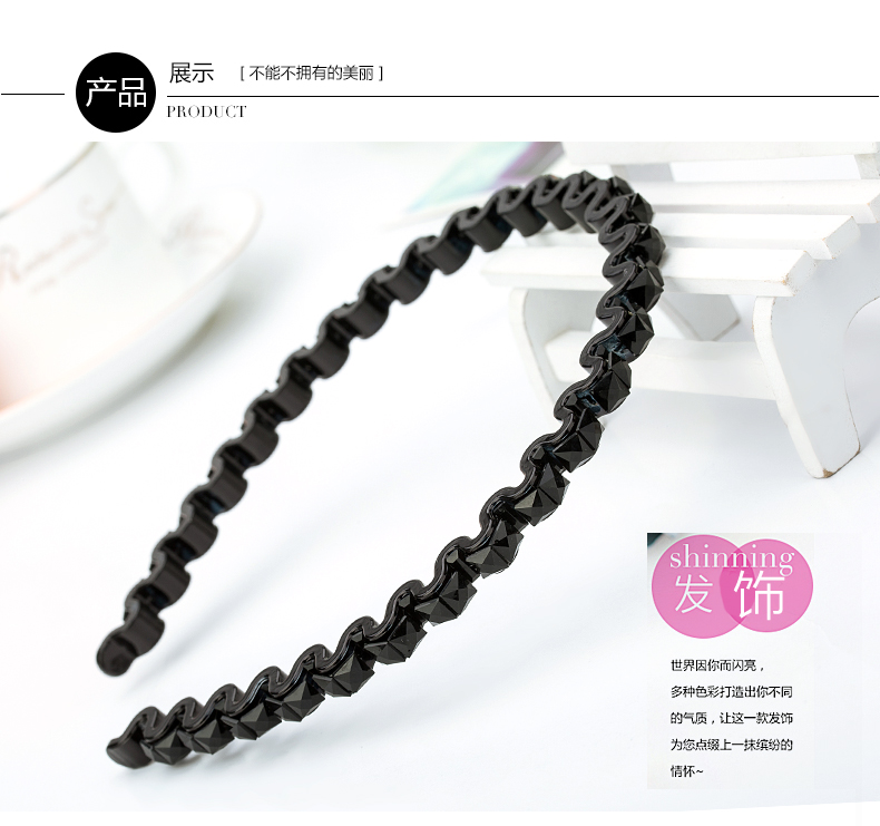 Thông minh headband headband lượn sóng phiên bản Hàn Quốc của các kiểu tóc kẹp tóc tốt Cô headband đầy đủ khoan với phụ kiện tóc bờm tóc nam