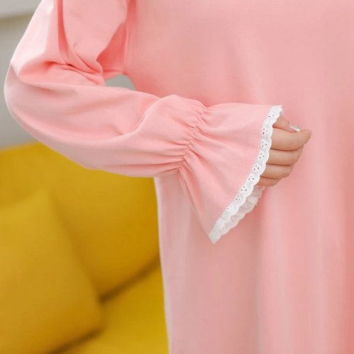 Осенний хлопковый лонгслив, пижама для принцессы, зимняя длинная милая хлопковая юбка, в корейском стиле, большой размер