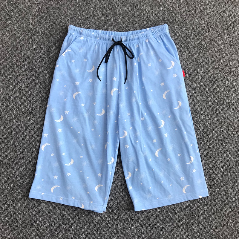 Quần short nam mùa hè Hàn Quốc cotton kích thước lớn đồ ngủ cotton rộng mùa hè Quần tây nam giản dị có thể mặc quần baggy nữ