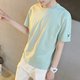 Mùa hè ngắn tay áo thun nam Vòng cổ áo lỏng lẻo trẻ màu tinh khiết đơn giản T-shirt nửa tay áo đáy hẹn hò siphon sóng mặc của nam giới