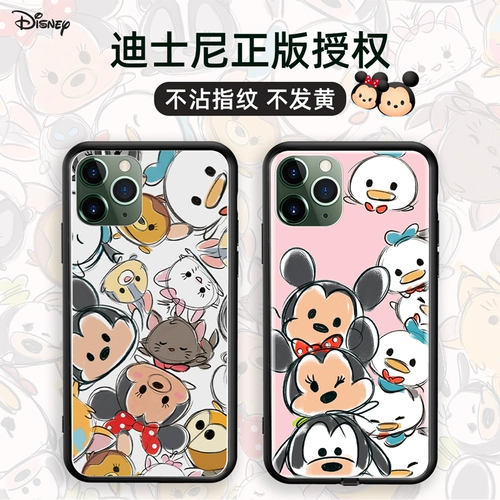 Дисней, apple, оригинальный iPhone11 Pro, стеклянный ультратонкий чехол для телефона XS Max, силиконовый защитный чехол, iphone, для влюбленных, 8plus, защита при падении, популярно в интернете
