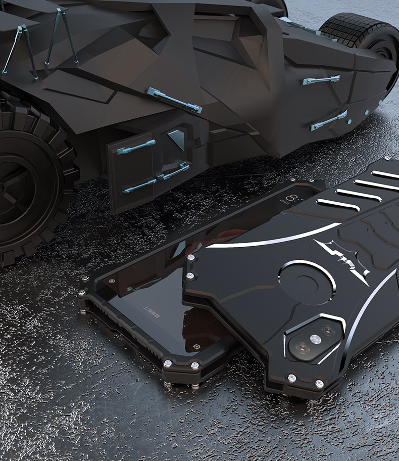 R-Just Batman Shockproof Aluminum Shell Metal Case with Custom Batarang Stent for Xiaomi Mi 6X / Xiaomi Mi A2