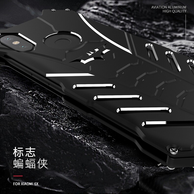 R-Just Batman Shockproof Aluminum Shell Metal Case with Custom Batarang Stent for Xiaomi Mi 6X / Xiaomi Mi A2