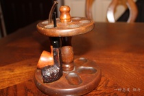Second-hand American walnut 6-hole old pipe rack FF441
