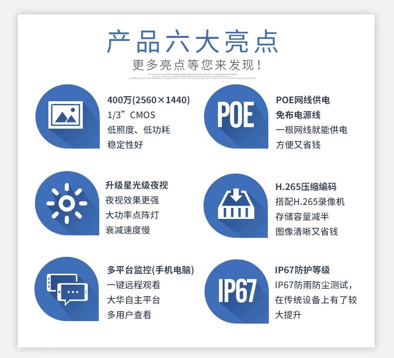 Инфракрасная камера 大华400w高清poe星光h.265网络室外防水枪机dh-ipc-hfw2433m-a-i1 Dahua