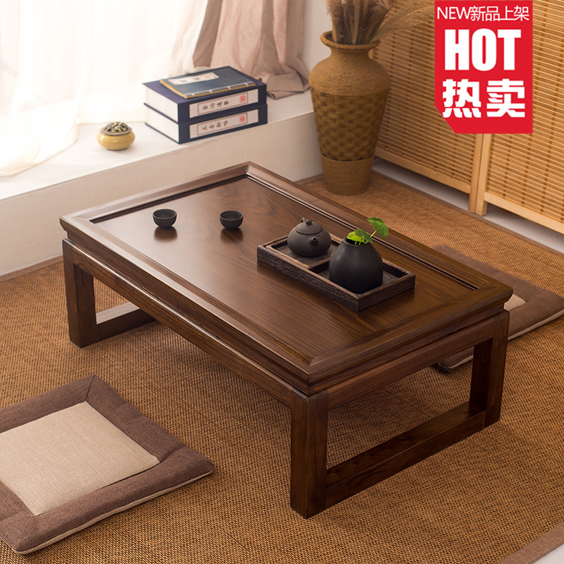 Solid wood tatami tea table small table Japanese tea table bay window table low table window sill small coffee table simple Chinese Kang table