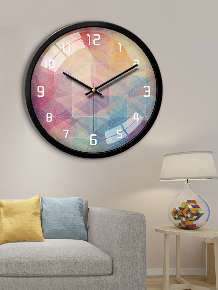 Watch wall hanging household fashion Nordic style wall clock Living room creative mute clock Quartz clock hanging performance generation simple